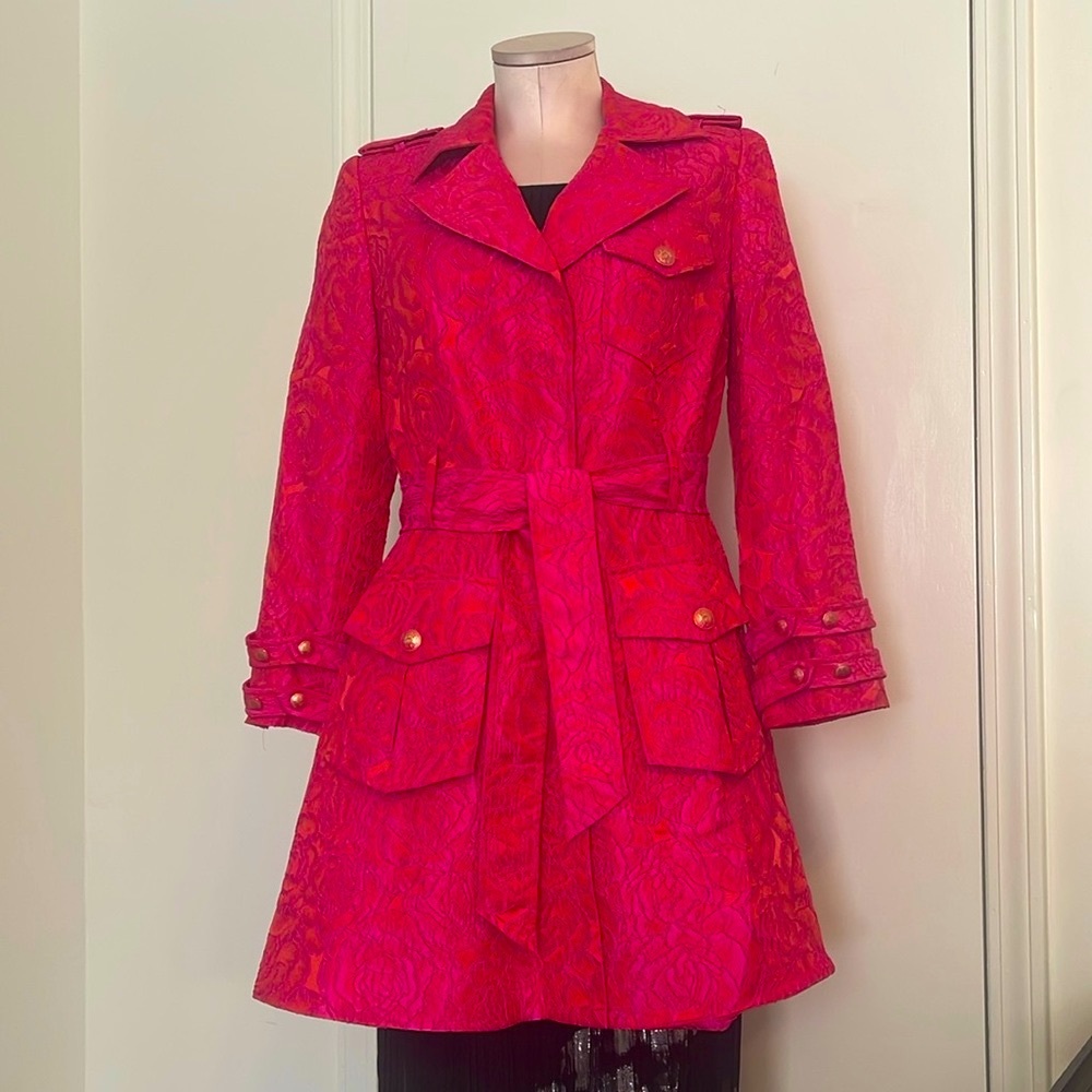 Alice+Olivia pink trench coat, M, EUC.